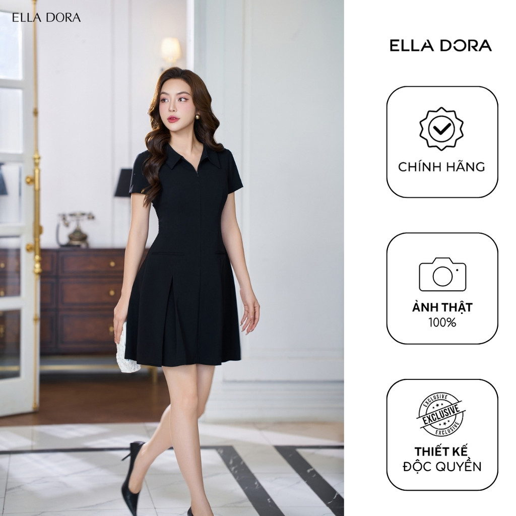 Đầm dáng ngắn nữ ELLA DORA thiết kế chân váy xòe form tôn dáng trẻ trung 4 màu ĐỎ/ĐEN/BE/GHI [D166]