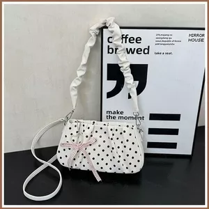 SQ11 2026 Mùa Hè Tối Giản Mới Wave Point Túi Đeo Vai Nữ Dễ Thương Nơ Vẻ Đẹp Cao Túi Đeo Ngang