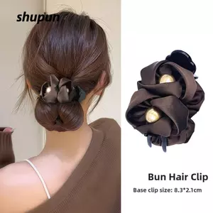 Kẹp Móng Vuốt Tóc SHUPUN, Kẹp Tóc Hoa Chống Trơn Trượt, Vải Satin Thời Trang Volumizing Trang Trí Bun Tóc