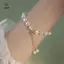 Vòng tay đính cườm ngọc trai Baroque thanh lịch dành cho phụ nữ Vòng tay có thể điều chỉnh sang trọng Trang sức ngọt ngào của cô gái thời trang Quà tặng tiệc sinh nhật [Mina]