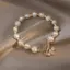 PNPIA- Vòng tay ngọc trai nước ngọt Baroque sang trọng Niche High Sense Zircon Bee Mặt dây chuyền Vòng tay sang trọng dành cho nữ Quà tặng