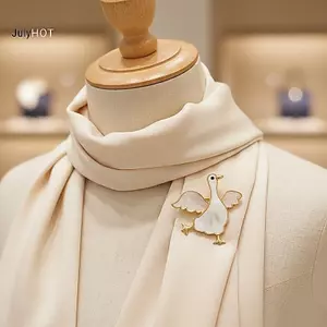 JULYHOT Trâm cài hình ngỗng dễ thương Mẹ tự nhiên Ngọc trai khảm mạ vàng Viền Quà tặng ngày lễ đáng yêu cho bé gái Trẻ em vào Giáng sinh Lễ tạ ơn Massivedeals