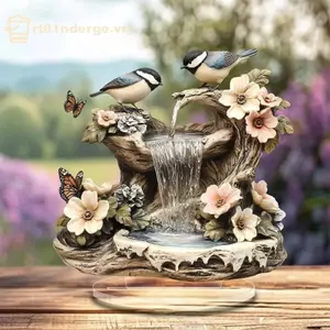 GE Chim Bướm Vườn Đài Phun Nước Trang Trí Nhà Cửa Trang Trí 2D Phẳng Acrylic Tượng Bàn Trang Trí Máy Tính Để Bàn Trang Trí VN