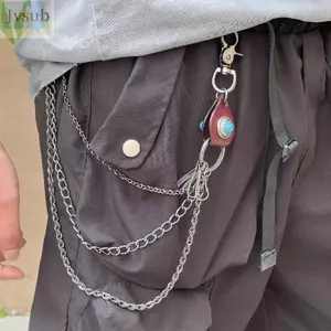 Dây chuyền thắt lưng JVSUB, Móc khóa tua rua dài bằng kim loại, Quần da Gothic Thắt lưng Phụ kiện quần jean