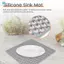 Thảm bảo vệ bồn rửa bằng silicon, Tấm bảo vệ quầy phơi bát đĩa, cho dụng cụ và món ăn nhà bếp (Xám)