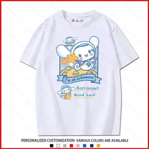 Sanrio Cinnamoroll trẻ em người lớn áo thun mùa hè Áo thun ngắn tay Anime