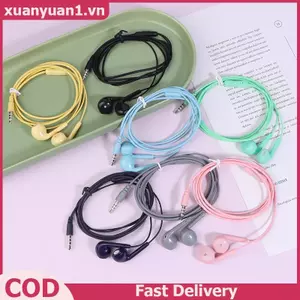 XUAN U19 Tai nghe có dây bề mặt nhẵn Tai nghe siêu trầm 3,5mm có Mic tích hợp Tay khử tiếng ồn Tai nghe nhạc VN