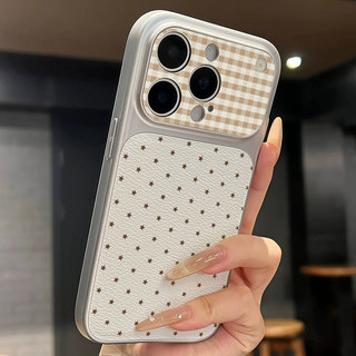 Thời Trang Da Sang Trọng Cho IPhone 17 11 16 15 14 13 12 Pro Max Windows Trường Hợp Điện Thoại Polka Dot Cổ Điển