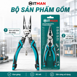 Kìm HITMAN Đa Năng 8-9inch – Dụng Cụ Sửa Chữa Tiện Lợi Cho Thợ & Gia Đình, Dài 20-22cm