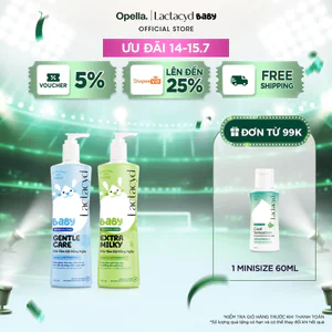 Bộ Sữa Tắm Gội Trẻ Em Lactacyd Baby Gentle Care 500ml + Lactacyd Baby Extra Milky 500ml