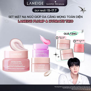 Set Mặt Nạ Ngủ Giúp Da Căng Mọng Toàn Diện LANEIGE PLUMP & HYDRATE TRIO
