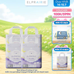 Combo 2 Tã/Bỉm Quần ELPRAIRIE Air Wing Size XL 25 Miếng Cho Bé Từ 12-17kg Thoáng Mát, Thấm Hút Nhanh, Đai Chun Co Giãn