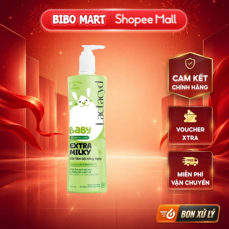 Sữa tắm gội Lactacyd Milky chai 500ml