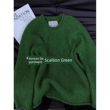 áo len sweater áo len nữ Chất lượng cao chính hãng!Áo Len Cổ Tròn Cao Cấp Top Nữ Thu Đông Rời Lười Mềm Mại Waxy Áo Chui Đầu Áo Nữ
