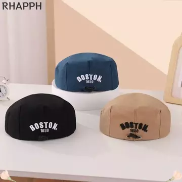 Mũ nồi RHAPPH, Mũ lưỡi vịt thoáng khí Denim cổ điển, Mũ lưỡi thêu chữ Cotton thời trang có thể điều chỉnh dây rút Mũ lưỡi trai cho trẻ em