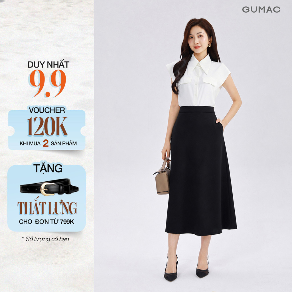Chân váy nữ form đuôi cá GUMAC dáng dài có túi công sở dày dặn LVG05046