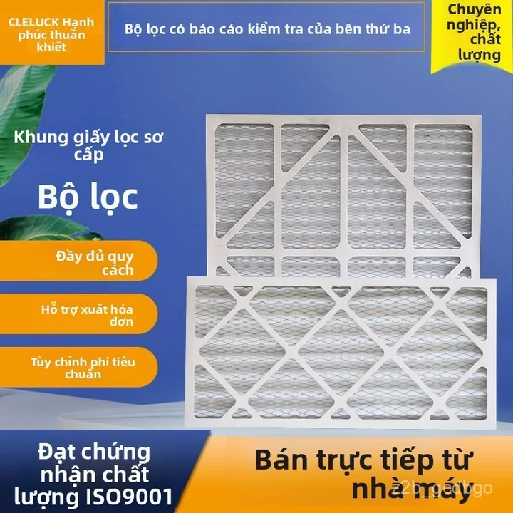 Lưới lọc không khí điều hòa trung tâm G4 khung giấy lọc thô gấp nếp bền đẹp