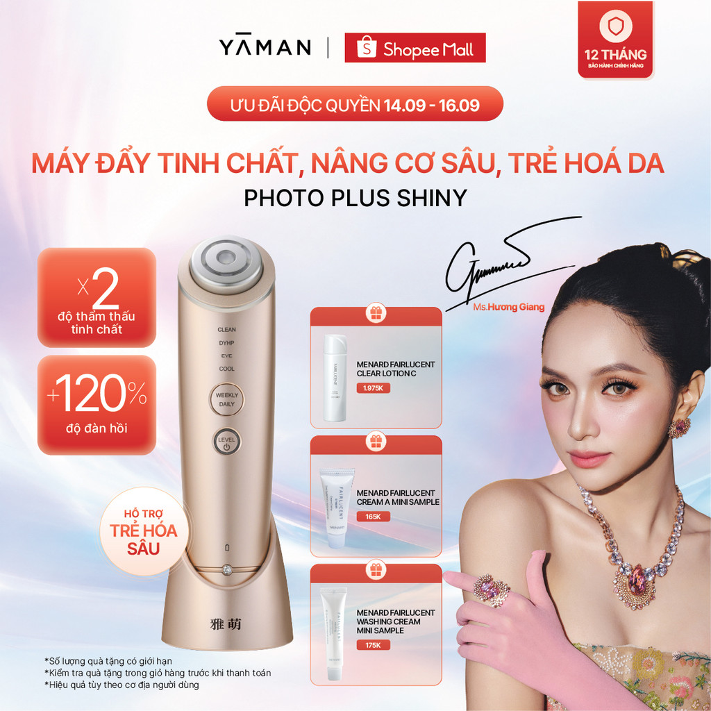 [MUA 1 TẶNG 1] Máy đẩy tinh chất YAMAN hỗ trợ nâng cơ, ngừa lão hóa, sáng da công nghệ Triple RF Photo Plus Shiny