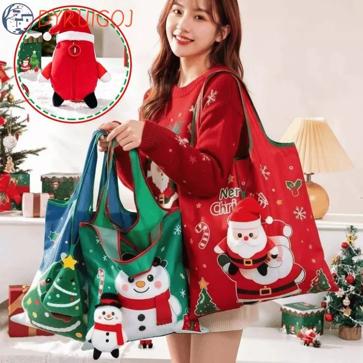 Túi Tote tạp hóa Giáng sinh DYRUIDOJ, Túi xách bỏ túi hoạt hình Mini đầy màu sắc, Túi đeo vai nhỏ gọn Tiết kiệm không gian Vỏ sang trọng Túi 2 trong 1 Túi quyến