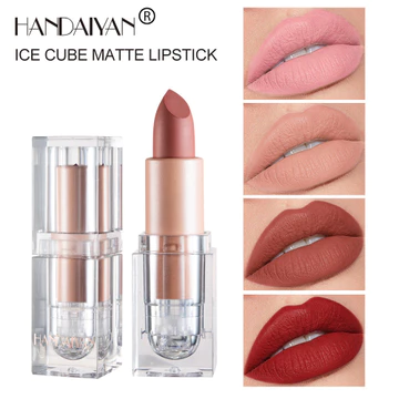 [Hàng có sẵn] Trang điểm 12 màu Matte Lipstick Crystal Square Tube Lipstick Màu khỏa thân Bean Paste Color Small Ice Cube Lip Glaze Female WJG20260915