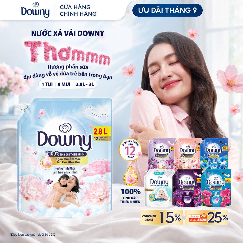 Nước Xả Vải Downy Nhiều Mùi Hương 2.8L / 3L