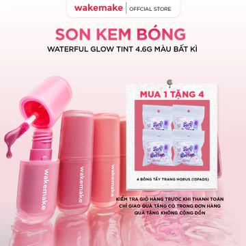 [ĐỘC QUYỀN] Son Tint Bóng WAKEMAKE Waterful Glow Tint Dưỡng Ẩm Căng Mọng, Bền Màu Lâu Trôi