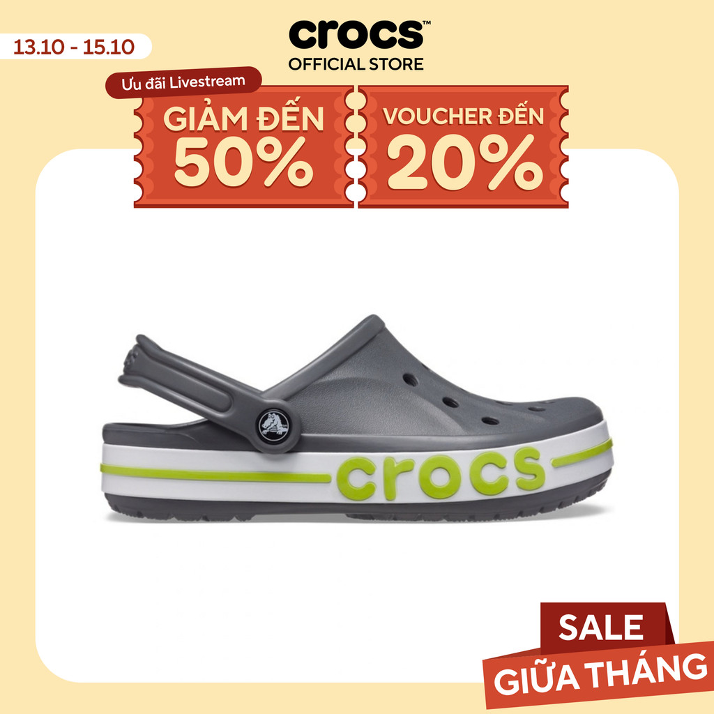 Giày Clog Unisex Crocs Bayaband - Slate Grey/Lime Punch - 205089-0GX
