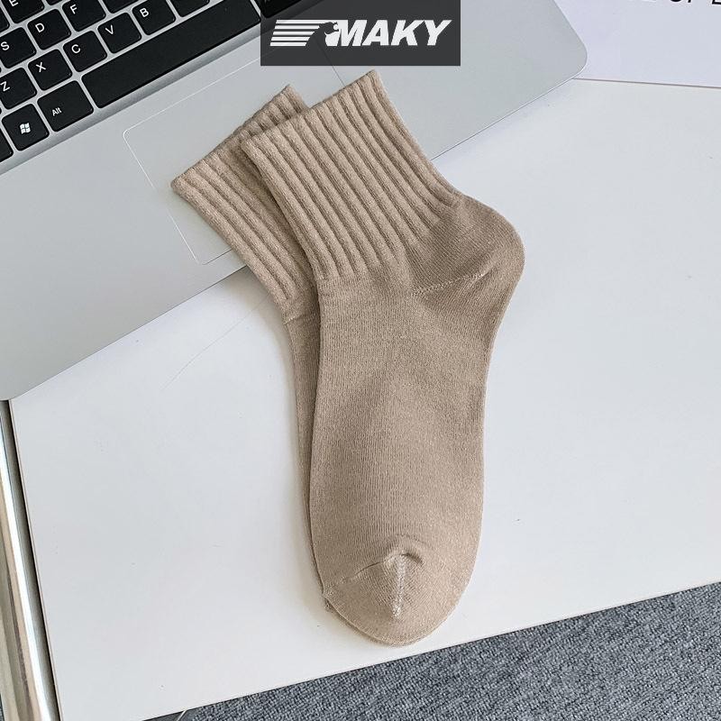 Newwellknownepic 1 Đôi Tất Ngắn Màu Trơn Cho Nữ Mùa Thu Cotton Thoáng Khí Mềm Giữa Ống Tất Thể Thao Thông Thường Bé Gái Mỏng Tươi Tất VN