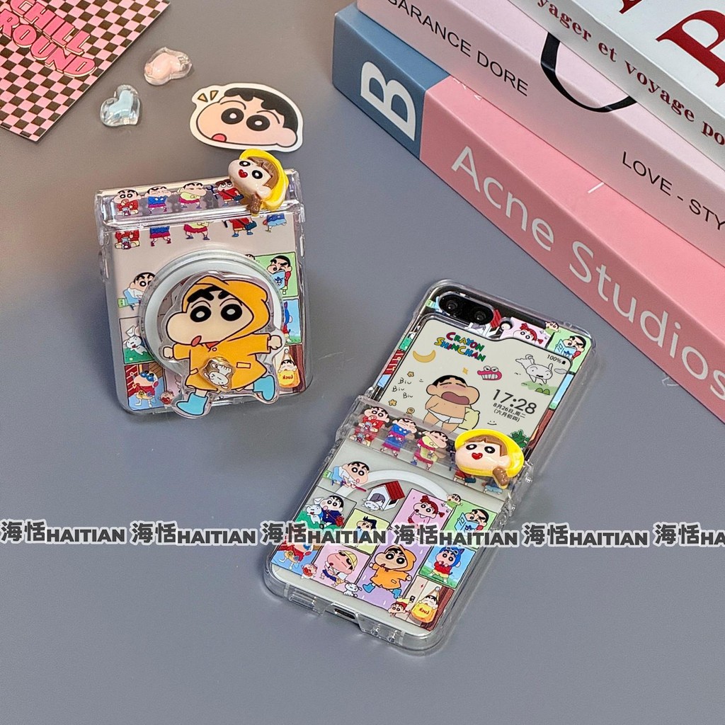 Hoạt Hình Dễ Thương XiaoXin Từ Giá Đỡ Ốp Lưng Điện Thoại Thích Hợp Cho Samsung Galaxy ZFlip7 Dây Gấp Vỏ Cứng Cho Zflip 7 FE 6 5 5G N3Flip MixFlip 2 Vỏ Bảo Vệ