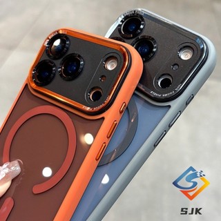 Ốp điện thoại từ tính màu cam vũ trụ 17 mới cho IPhone 17 Pro Max 17Air 12 13 14 15 16 Pro Max Vỏ trong suốt Vỏ chống sốc