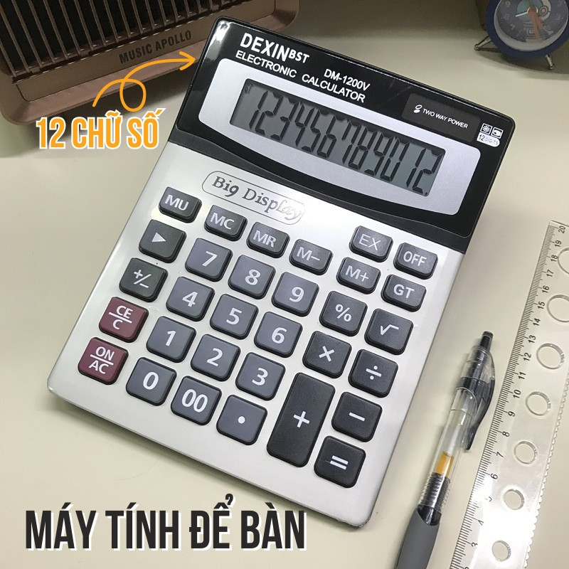 Máy Tính Cầm Tay DM-1200V – Máy Tính 12 Số Pin Năng Lượng Kép, Bền Bỉ Chính Xác Phù Hợp Cho Kế Toán