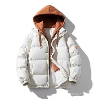 Áo khoác đệm Cotton có sẵn Áo khoác có mũ trùm đầu hai mảnh giả Áo khoác đệm dày Áo khoác thông thường hàng đầu