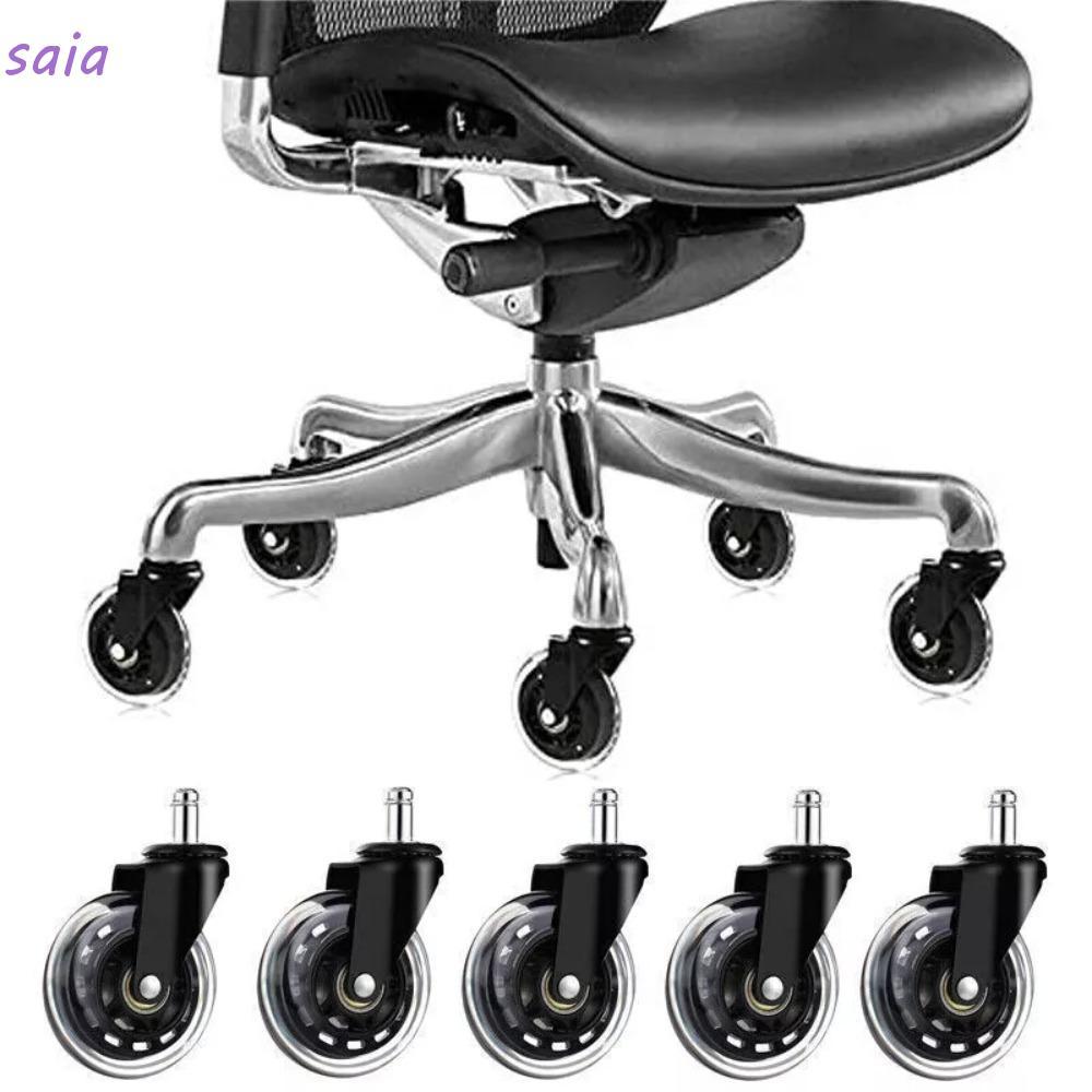 SAIA 5 Chiếc Bánh Cao Su, Bánh Xe Thay Thế 2.5 Inch / 3 Inch Ghế Văn Phòng Bánh Xe, Phần Cứng Nội Thất Bền Đẹp PU Tắt Tiếng Xoay Caster Ghế Văn Phòng Tại Nhà