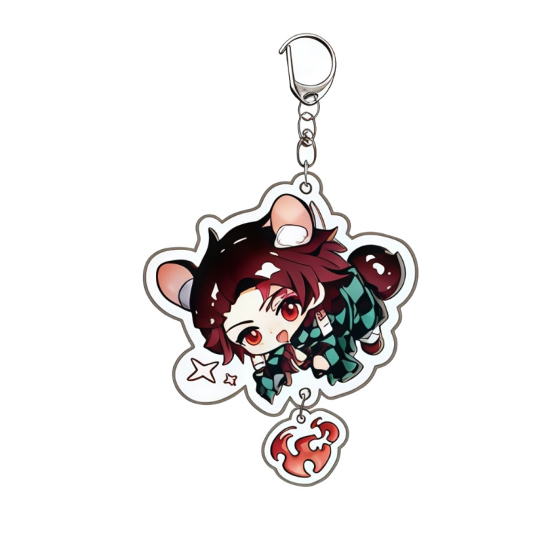 Demon Slayer Acrylic Key Chain Kamado Tanjirou Nezuko Hashibira Inosuke Agatsuma Zenitsu Anime Peripheral Decoration Pen