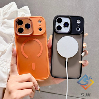Ốp điện thoại mờ mờ từ tính màu cam vũ trụ 17 Series mới cho IPhone 17 Pro Max Air 12 13 14 15 16 Pro Max Plus Vỏ mặt sau cứng Vỏ viền mềm Bảo vệ Vỏ chống sốc
