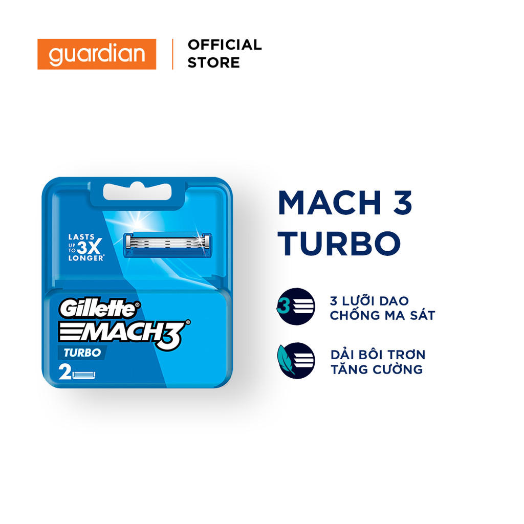 Lưỡi Dao Cạo Râu GILLETTE Mach3 Tubor - Hộp 2 Lưỡi
