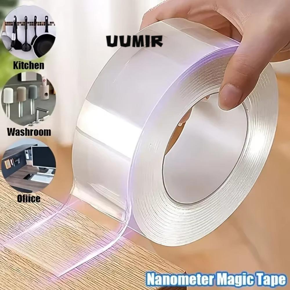 Băng keo hai mặt UUMIR, Băng Nano chống thấm nước dính chắc chắn, Băng liền mạch trong suốt có thể tái sử dụng hai mặt