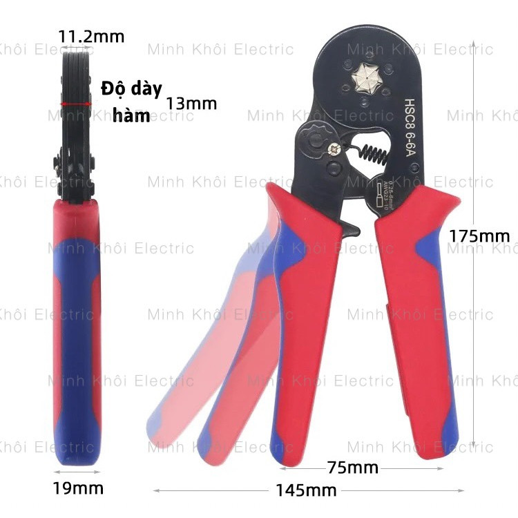 Kìm bấm cos vuông HSC4,kìm bấm cốt lục giác,kìm uốn dây điện,kềm bấm cos pin,kìềm bấm cos kim,kìm cos,kềm cos,kiềm cos