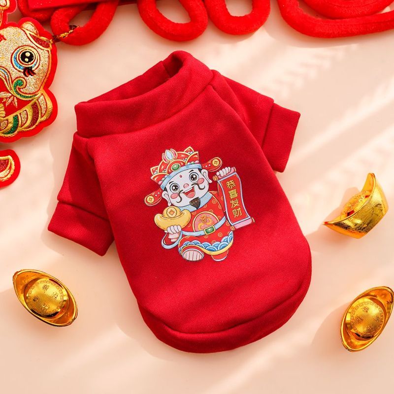 Quần Áo Thú Cưng Năm Mới Lễ Hội Ấm Áo Sư Tử Khiêu Vũ Teddy Bichon Corgi Nhỏ Vừa Chó Mèo Chó Quần Áo