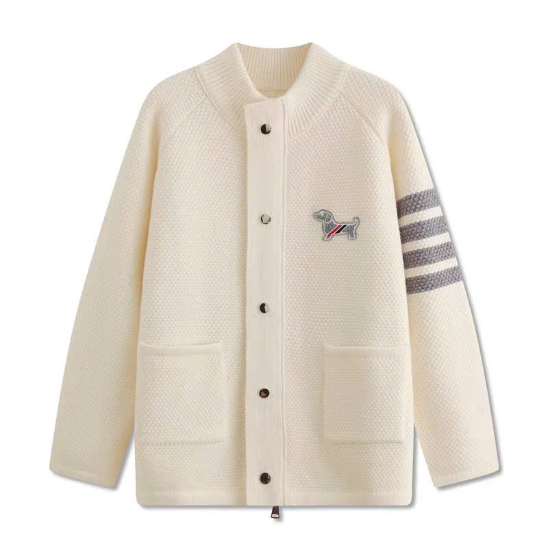 Áo Bomber Cúc Bấm 2 Túi Dệt Cún Thom KCloset Áo Khoác Len Dày Dặn Dáng Rộng Nam Nữ NA37