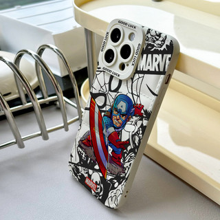 Ốp điện thoại Captain America đẹp trai cho iPhone 17 / 17Air / 16E / 15 Plus / 14 / 13 / 12 / 11 / ProMax. Chống sốc rơi. Hộp đựng túi khí kiểu áo khoác silicon lỏng che phủ toàn diện