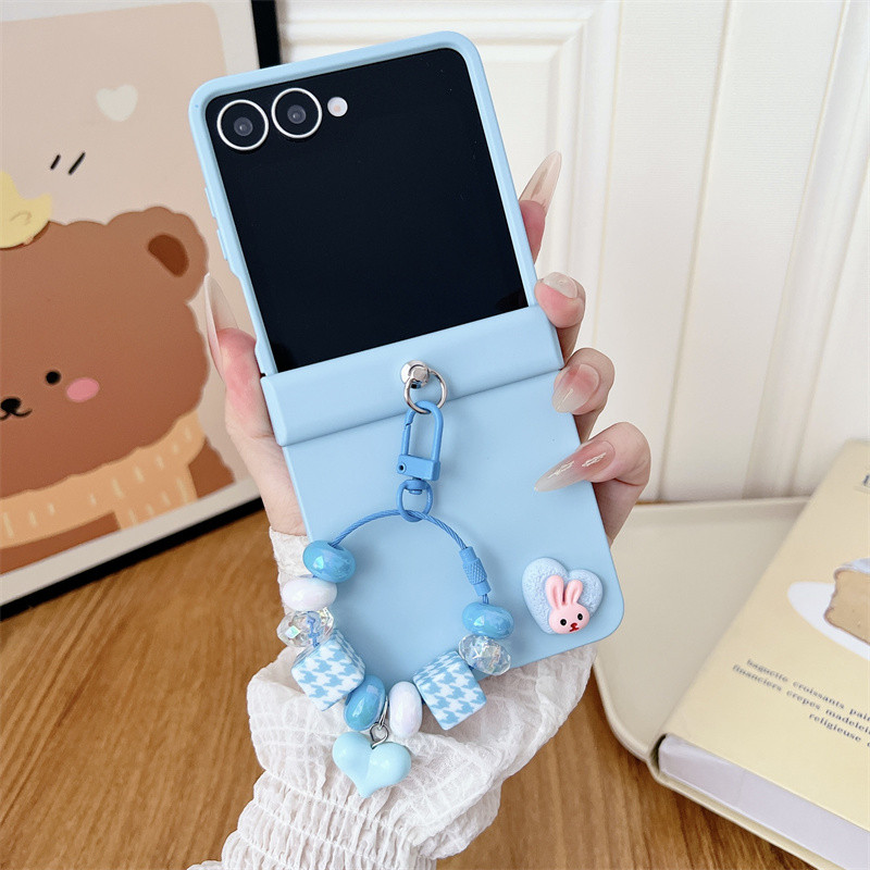 Ốp điện thoại màu trơn Macaron dễ thương cho Samsung Z Flip 7 6 5 4 3 Z Flip 5 Z Flip 6 Bìa cứng có vòng bản lề Vỏ quyến rũ tình yêu