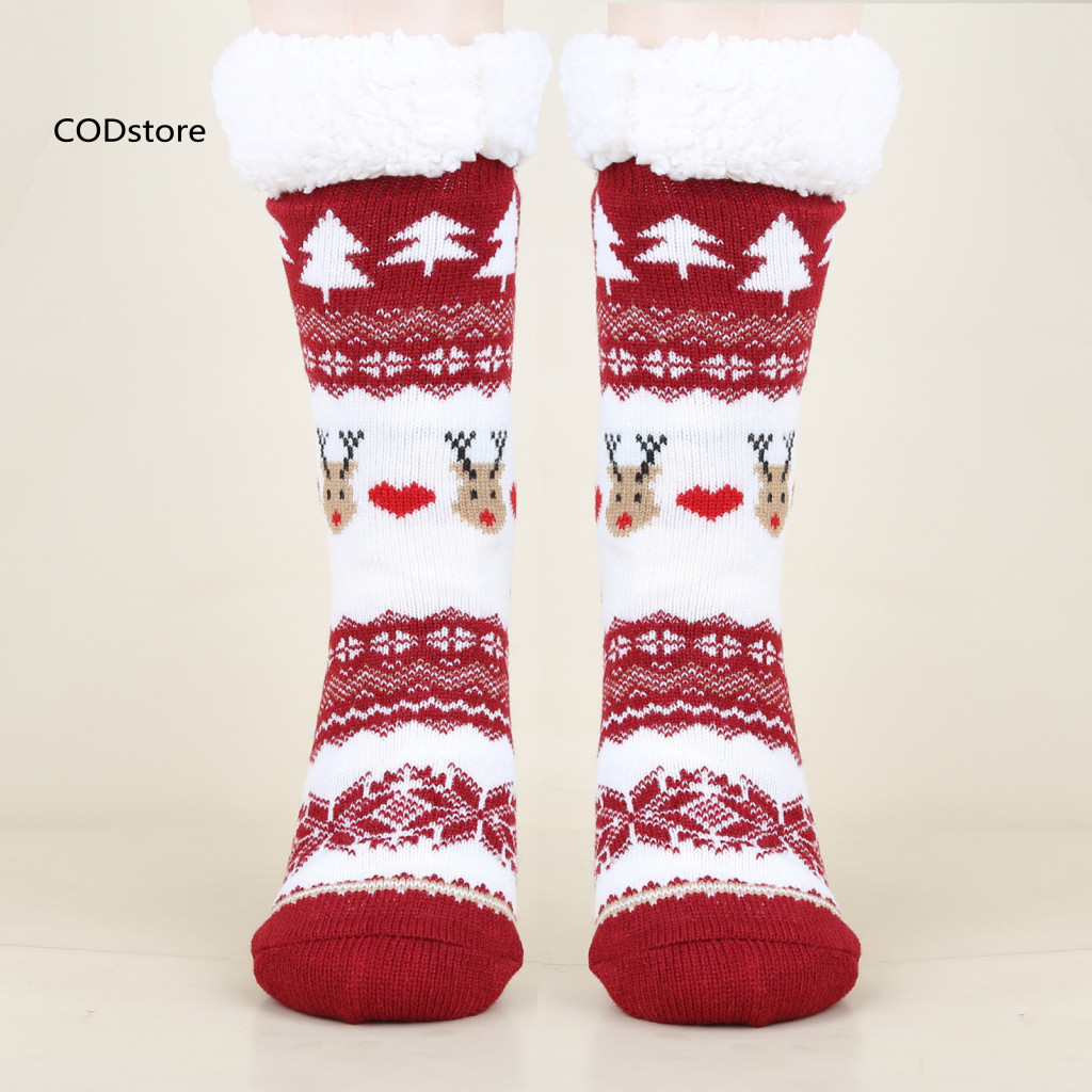 KDC Tất thời tiết tuyết phong cách hoạt hình Giáng sinh, giữ ấm mùa đông với ông già Noel và nai sừng tấm - món quà lý tưởng