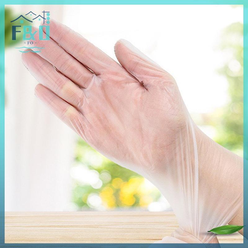 [F & O] 50 / 100 Găng Tay Cao Su Không Chứa TPE Găng Tay Dùng Một Lần Axit Chống Trơn Trượt Trong Suốt An Toàn Làm Việc Găng Tay Vệ Sinh Gia Đình Cấp Thực Phẩm {vn}