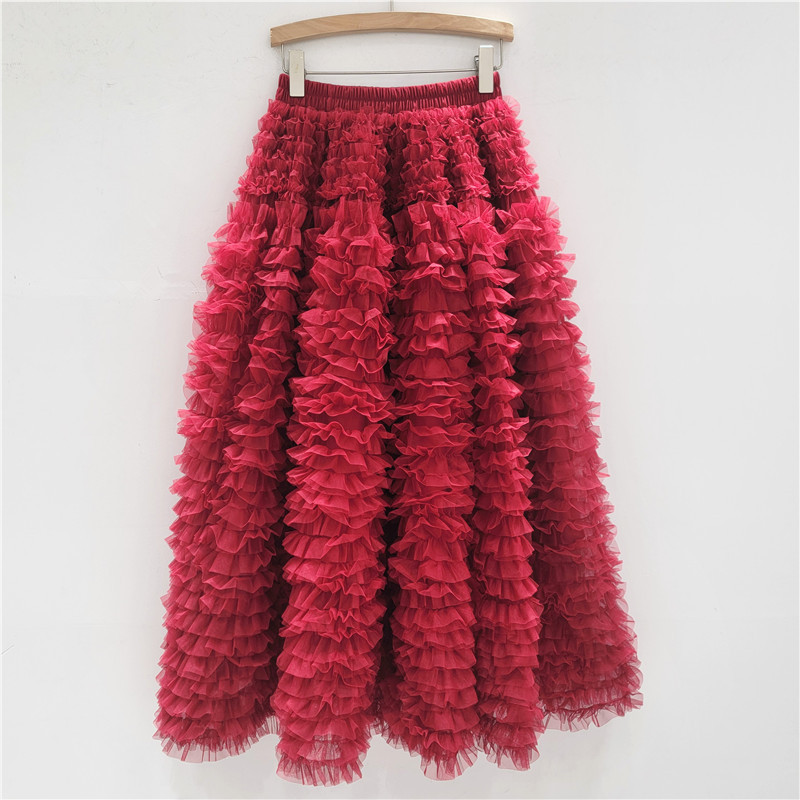 Cao Cấp Nhiều Lớp Bánh Váy Pettiskirt Phong Cách Công Chúa, Dài Nửa Chiều Dài