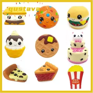 GUSTAVA Bóp Đồ Chơi, Bánh Sô Cô La Jumbo Biểu Hiện Squishy Fidget Đồ Chơi, Bánh Pizza Vui Nhộn Bắp Rang Hamburger PU Đồ Chơi Giảm Căng Thẳng Trẻ Em
