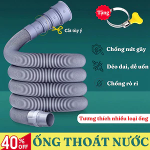 Ống Thoát Nước Máy Giặt LUMERA HOME Co Giãn Dẻo Chống Gập Nhựa EVA Kèm Đai Siết Bền Đẹp