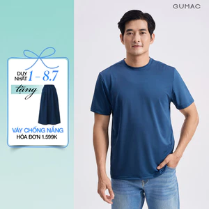 Áo Thun Nam GUMAC Form Regular Cổ Bo Tay Ngắn Thun Lạnh Co Giãn Basic ATNG04048