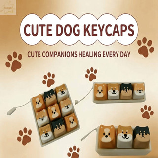 Bàn phím ngón tay AWNGD, Giảm lo âu Vượt qua Móc khóa Keycap thời gian, Đồ chơi giải nén họa tiết chó di động nhẹ Creatve Học sinh