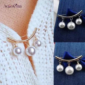 AqToCna Ngọc Trai Cố Định Dây Đeo Quyến Rũ An Toàn Pin Trâm Áo Len Cardigan Kẹp Dây Xích Thổ Cẩm AqToCna